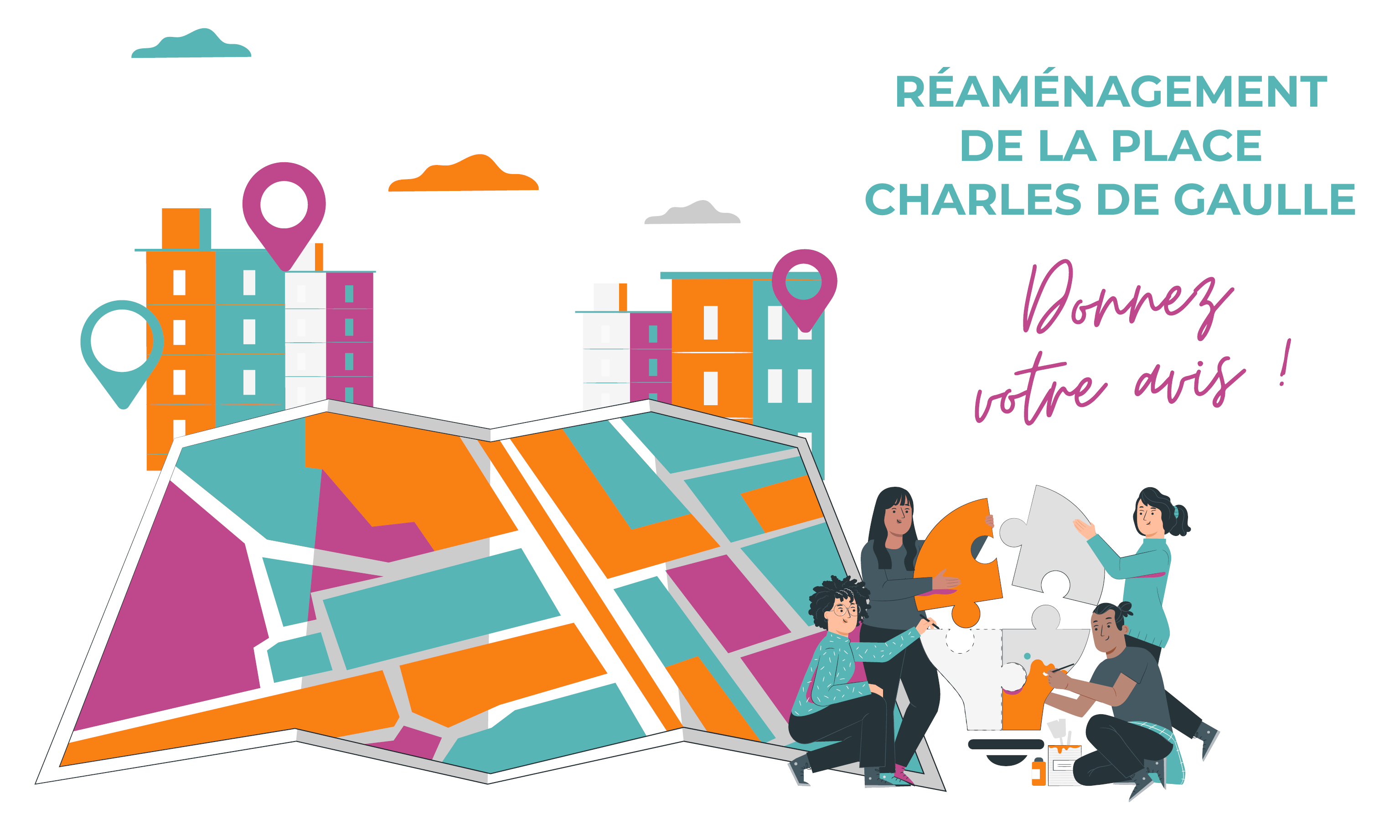 Réaménagement de la Place Charles de Gaulle : 1 place, 2 esquisses, à ...