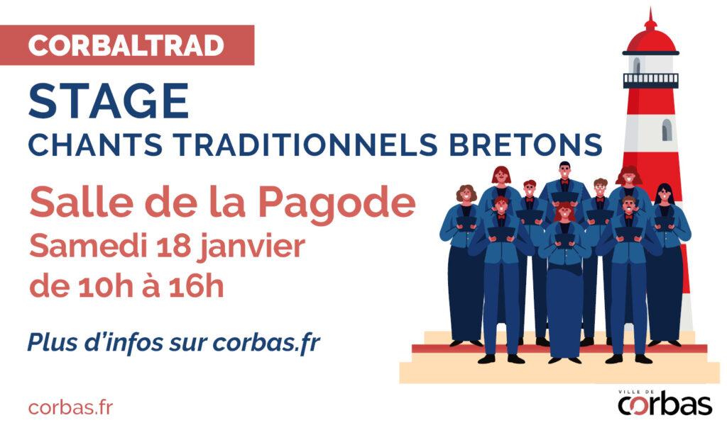 Stage de chants traditionnels bretons, proposé par l'association Corbaltrad et animé par Line Billard. 