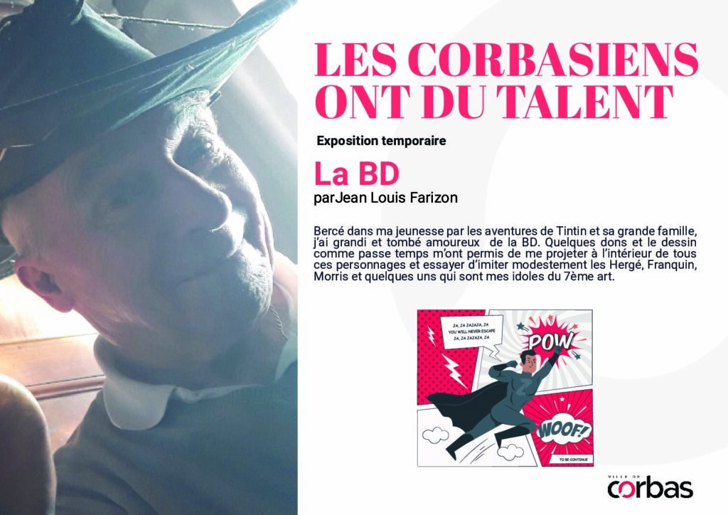 Affiche de l'exposition "La BD" de Jean Louis Farizon