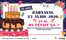 Visuel des 20 ans du Carnaval de Corbas
