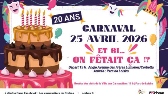 Visuel des 20 ans du Carnaval de Corbas
