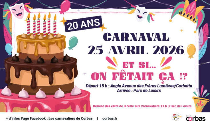 Visuel des 20 ans du Carnaval de Corbas