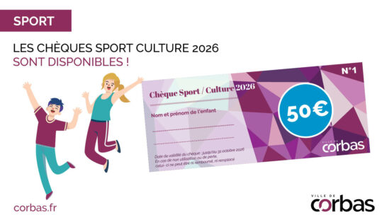Chèque sport culture 2026 - Ville de Corbas