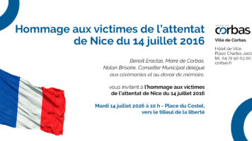 Commémoration 14 juillet, hommage attentat de nice